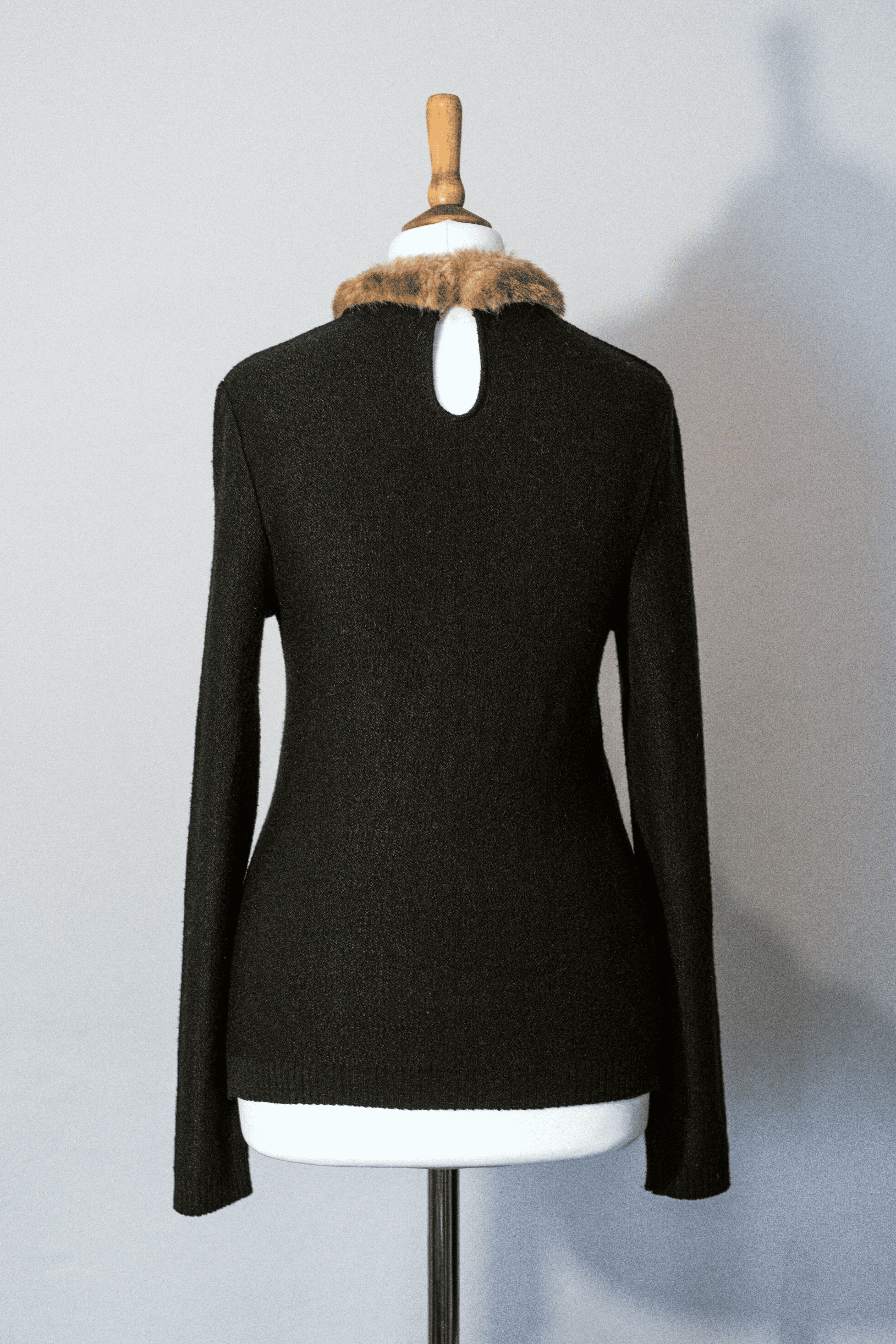 Faux fur collar jumper