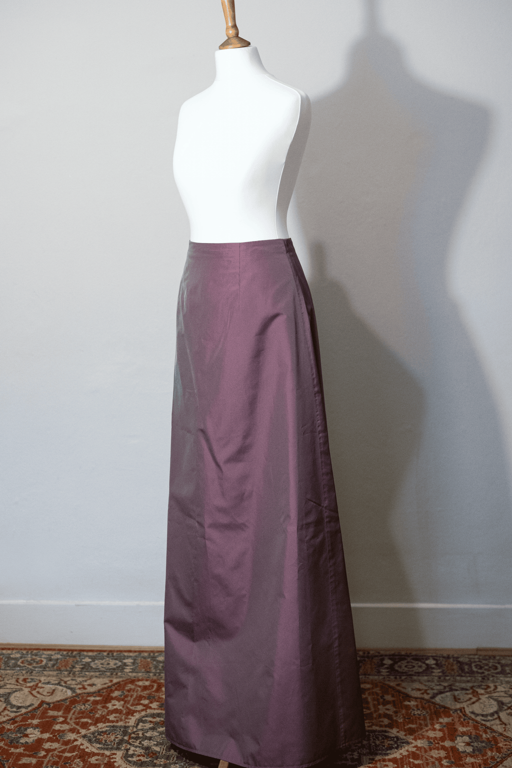 90s pink shimmer maxi skirt