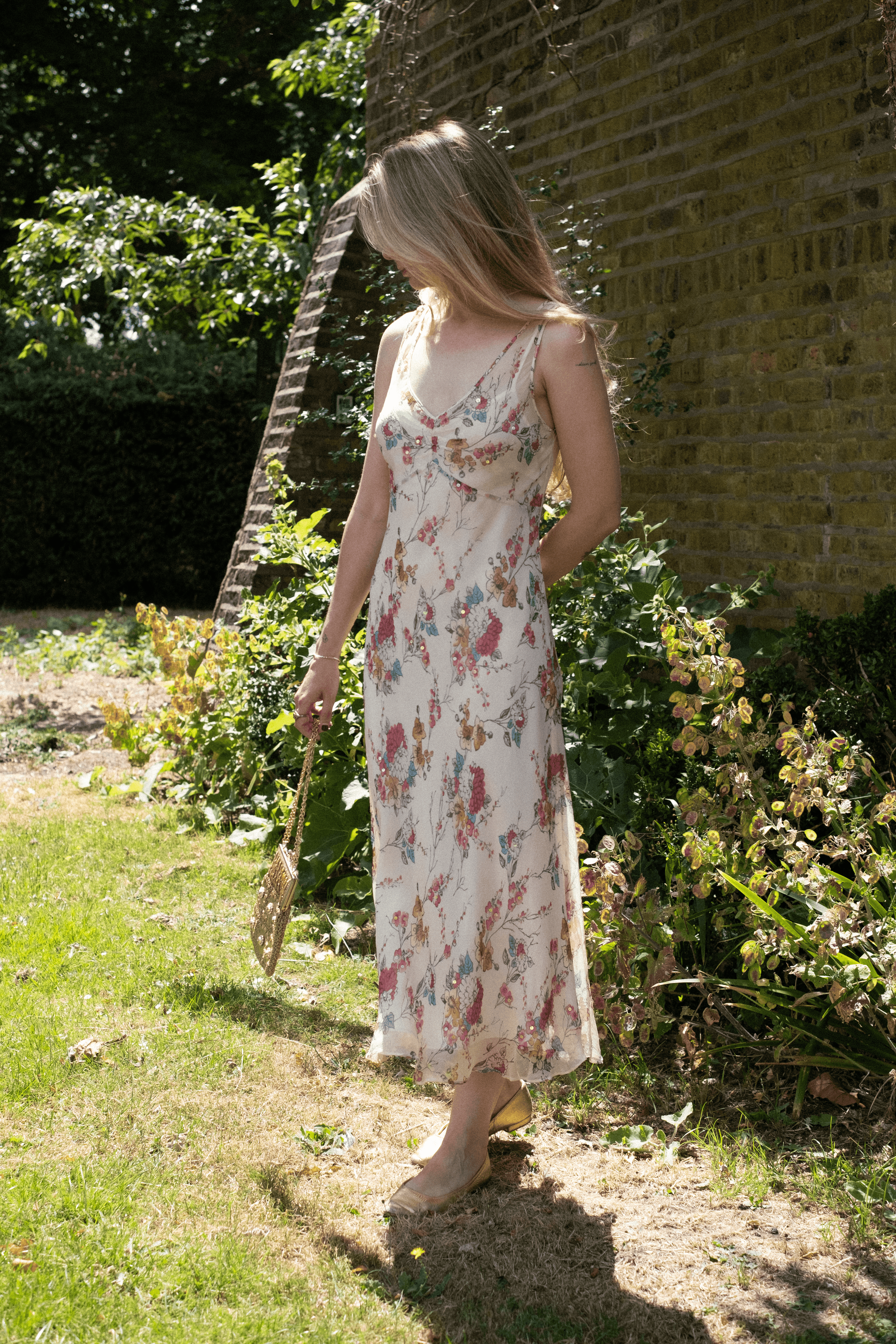 100% silk floral fairy dress