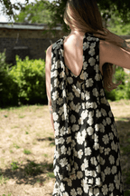 Floral maxi dress with matching scarf