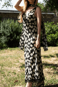 Floral maxi dress with matching scarf