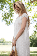 White cotton broderie anglaise dress