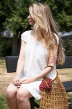 White cotton broderie anglaise dress