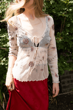 Sheer emboridered top