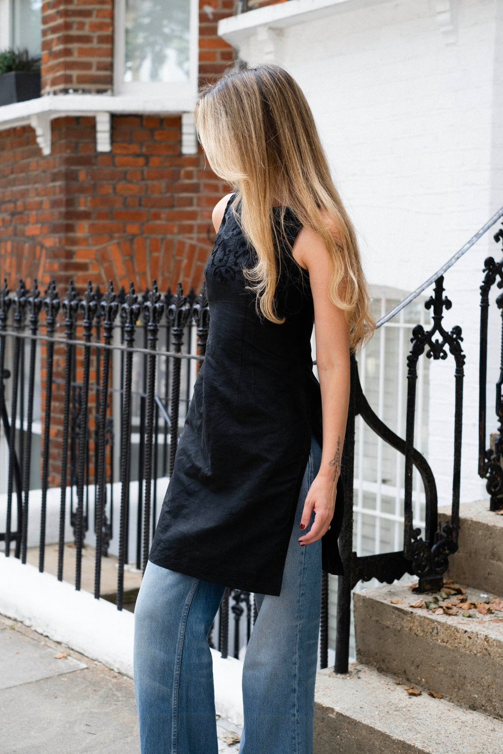 Vintage 90s silk tunic with embroidery