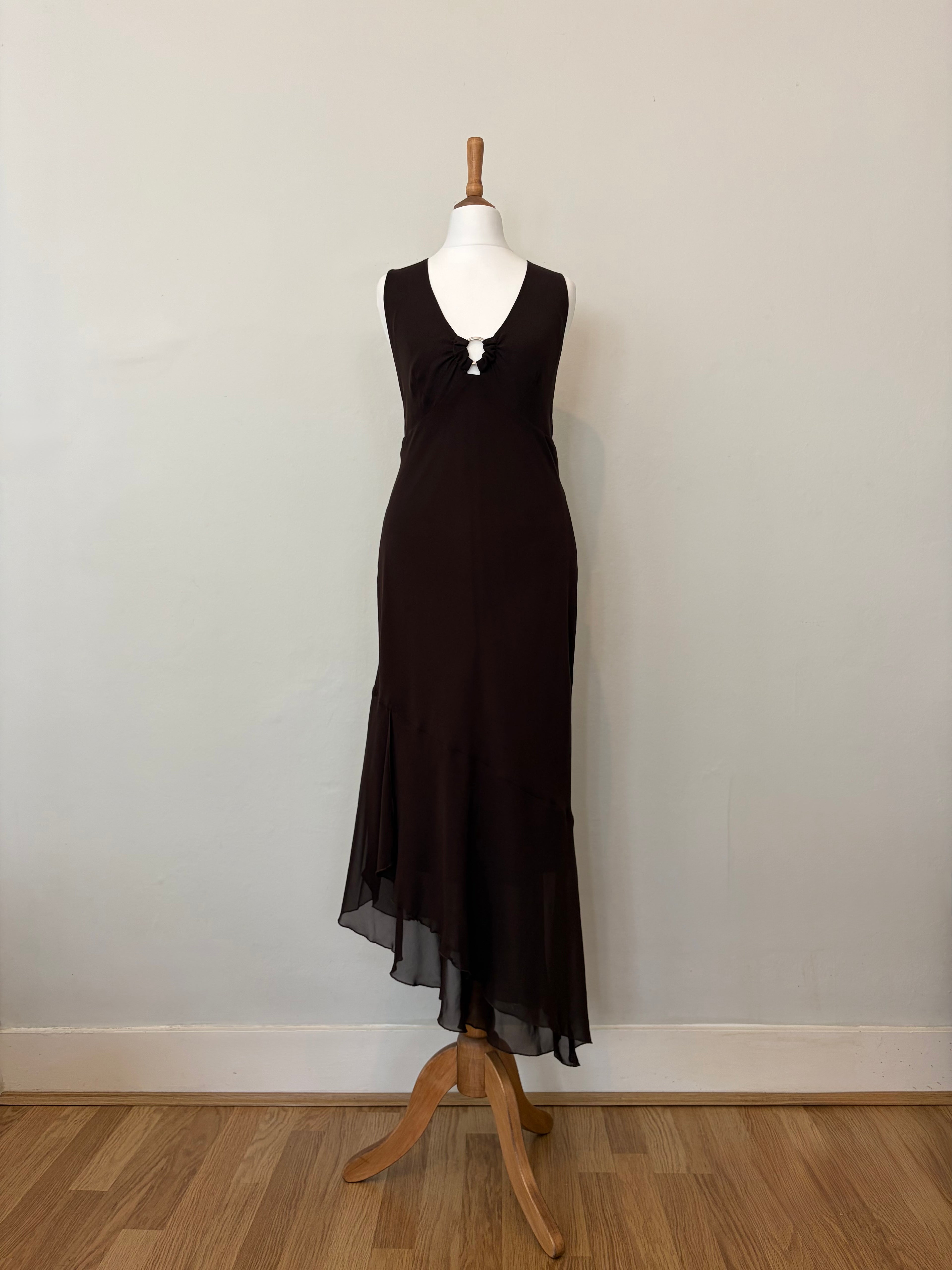 Brown dress with silver hardware
