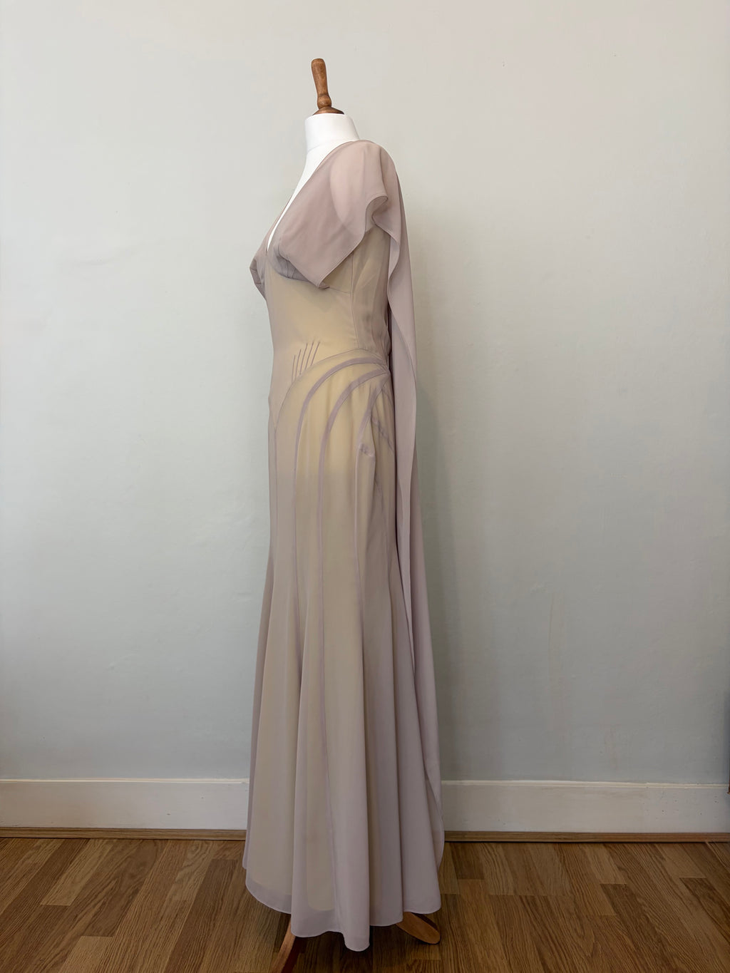 Sheer overlay dress with scarf
