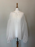 100% linen balloon sleeve blouse