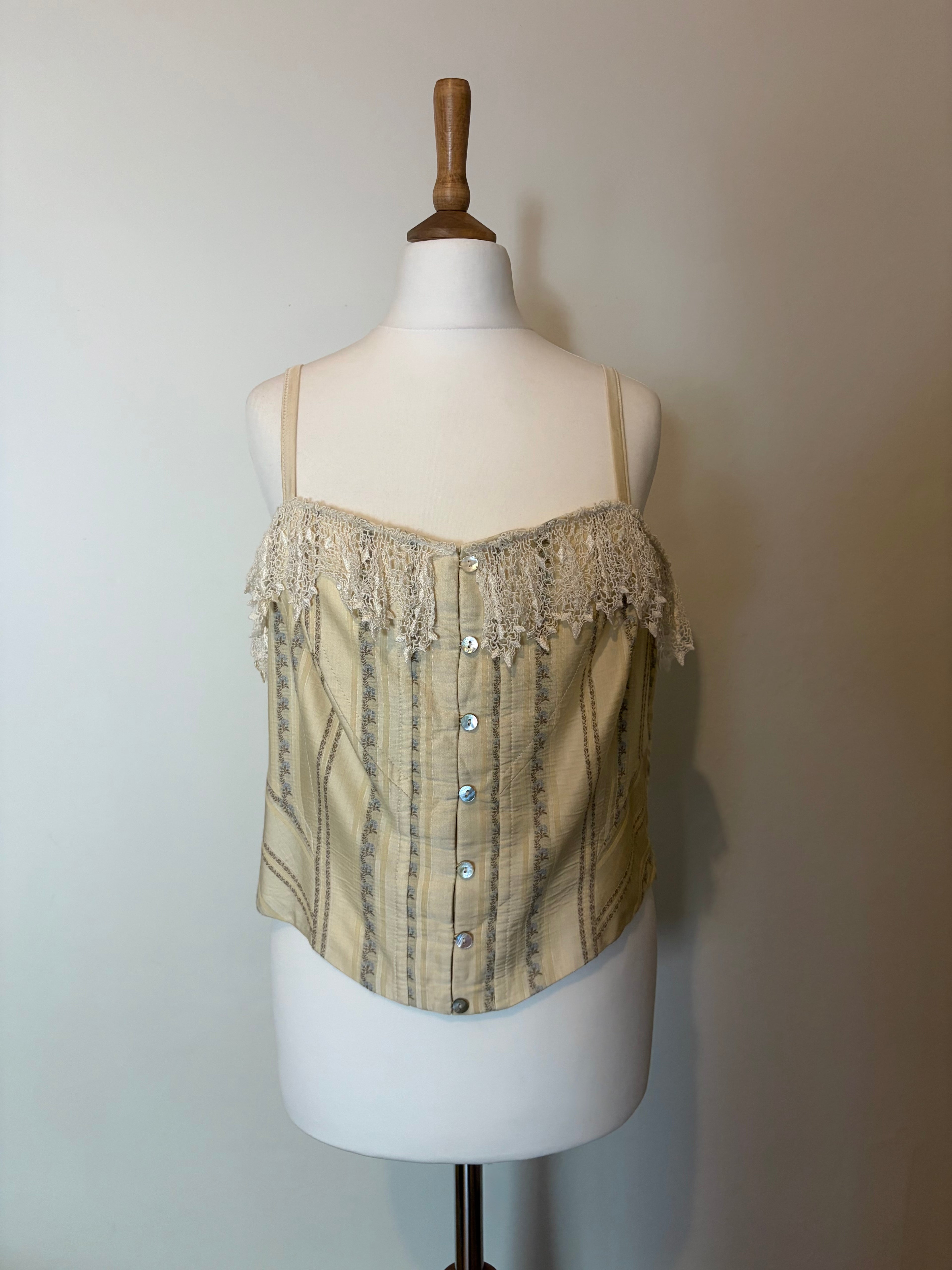 Lace trim corset top