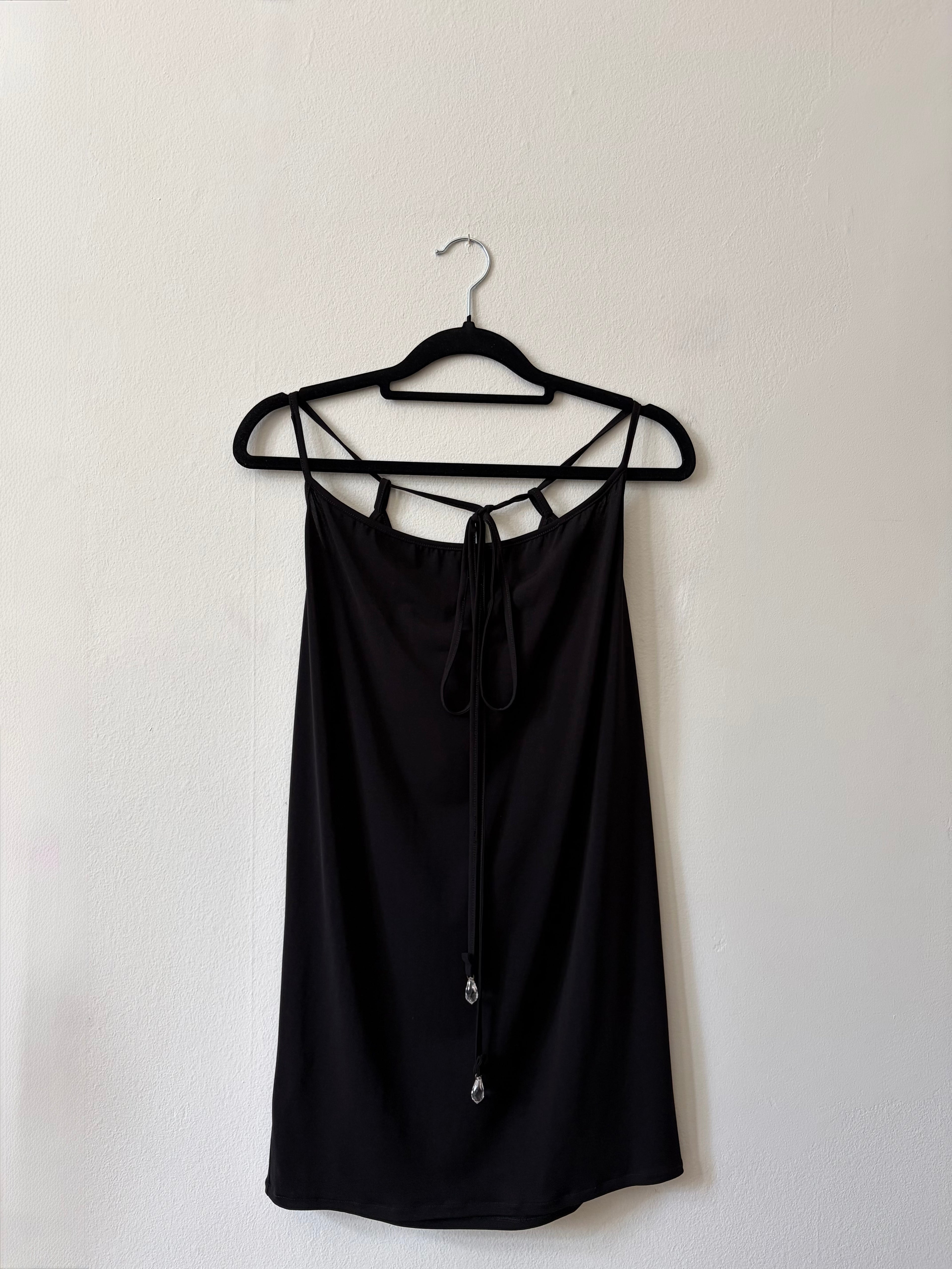 Black skirt with diamanté tie detail