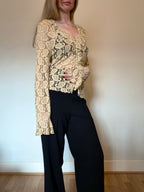 Vintage '90s lace blouse with ruffle detail