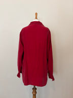 Red 100% cupro shirt with button detail