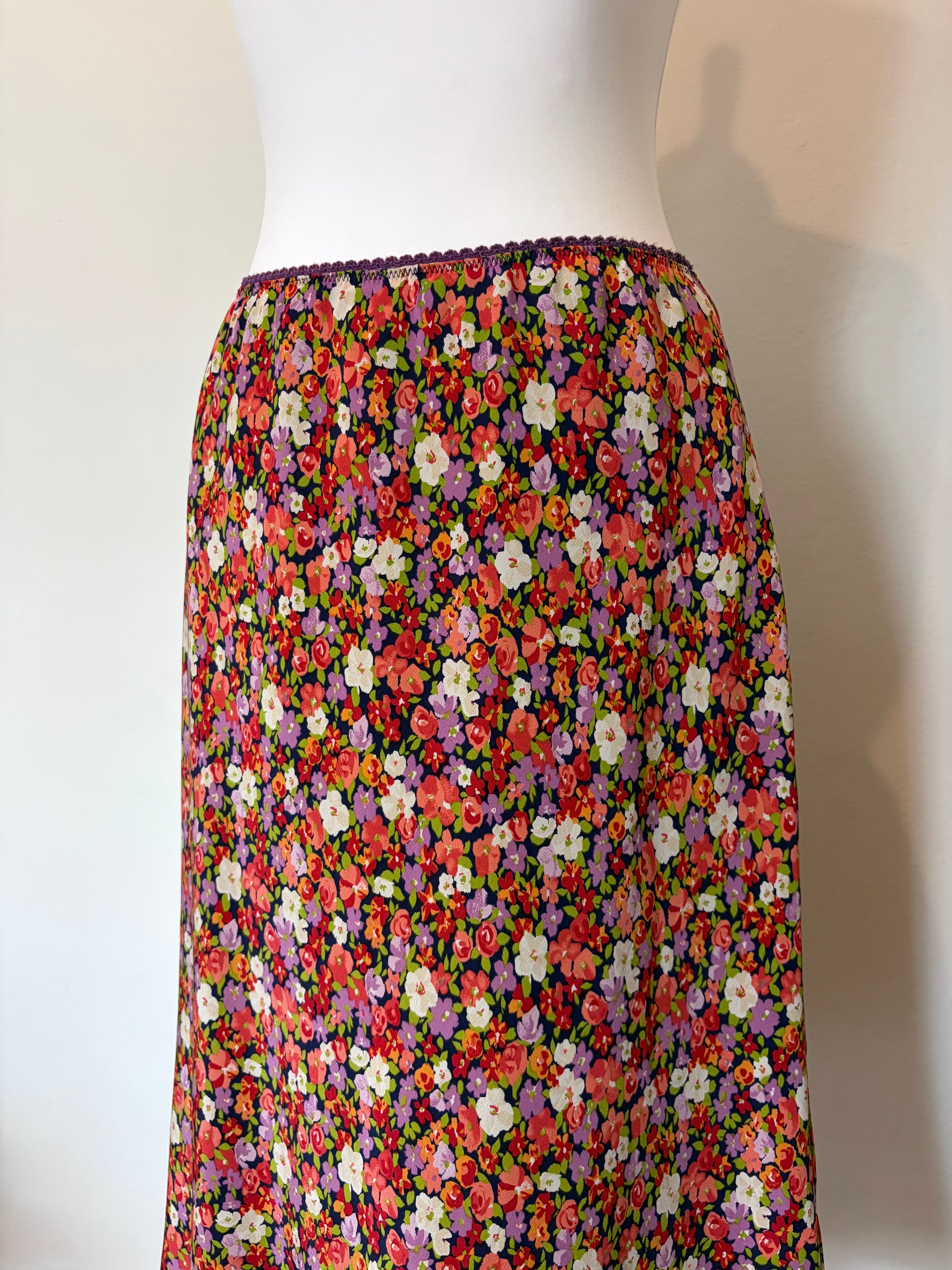 100% silk floral skirt