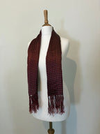 100% silk red patterned scarf