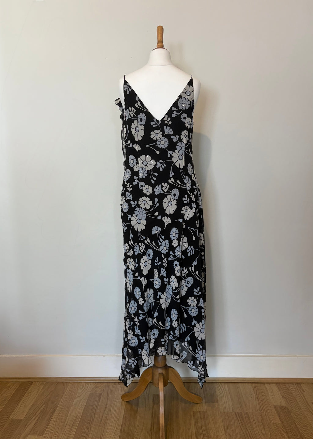 100% silk floral dress with matching scarf