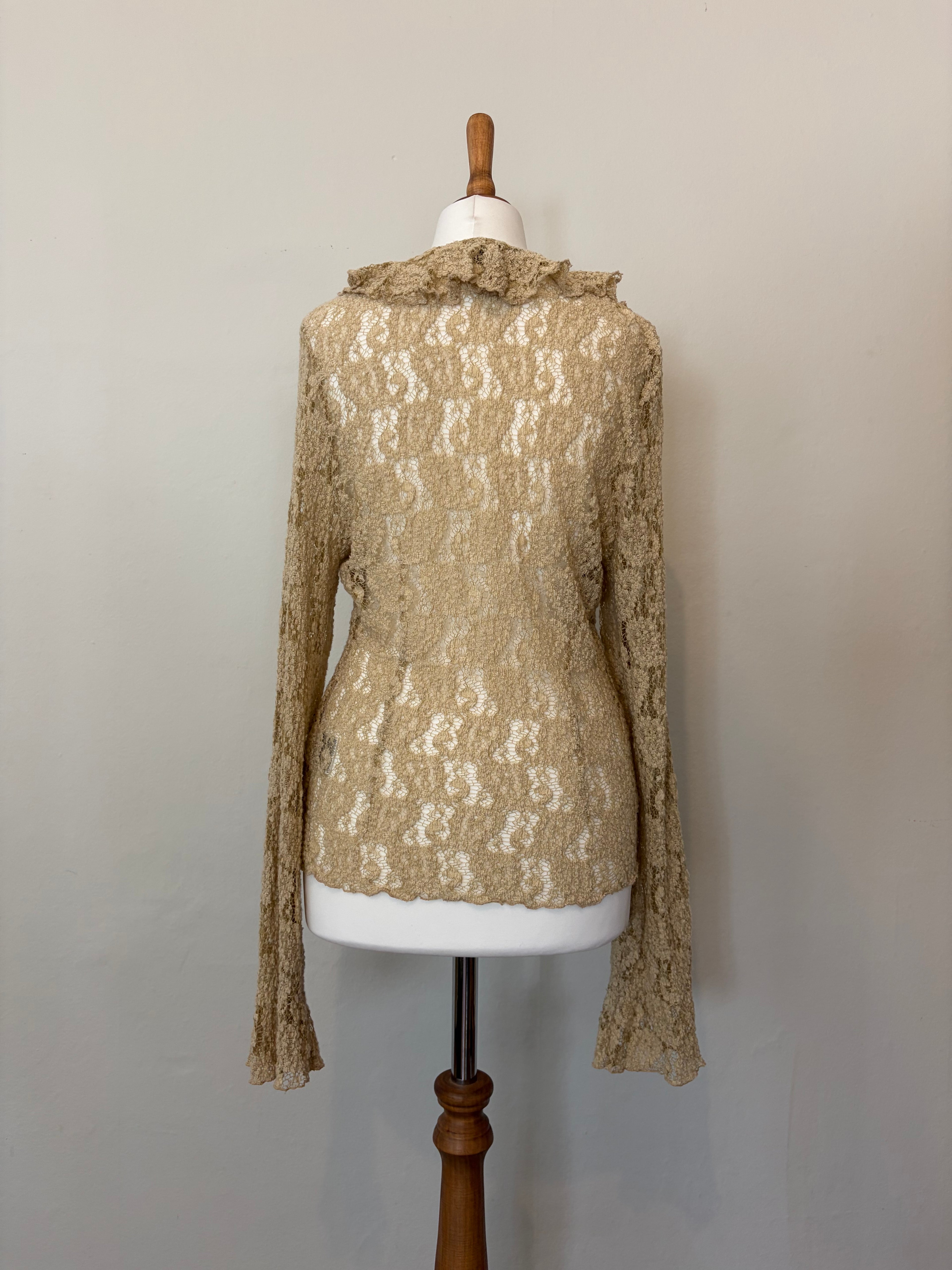 Vintage '90s lace blouse with ruffle detail