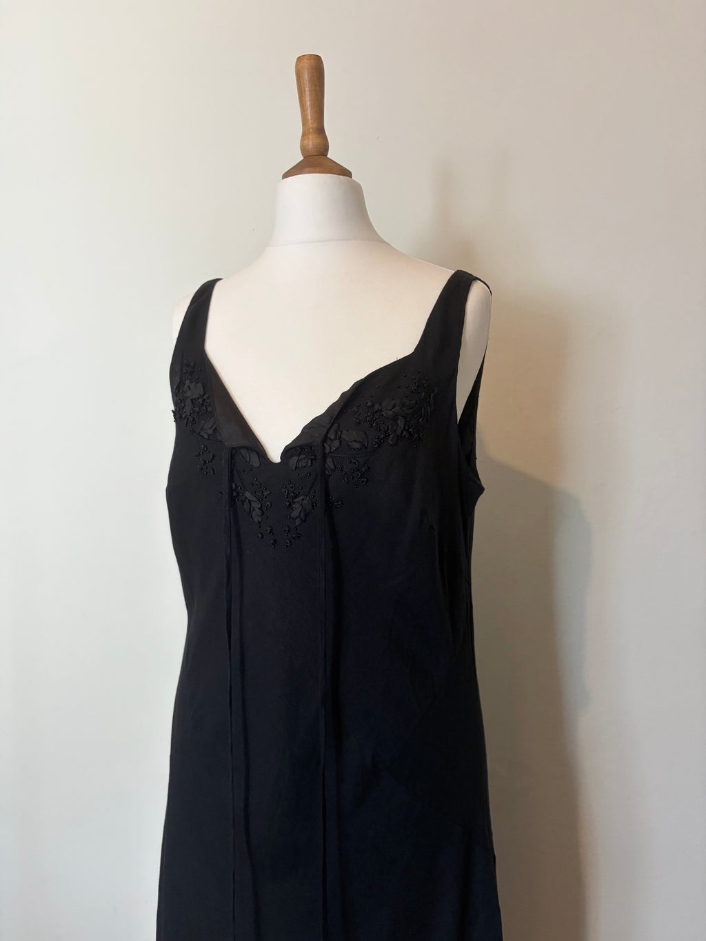 Black linen midi dress