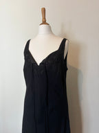 Black linen midi dress