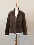 100% suede chocolate brown jacket