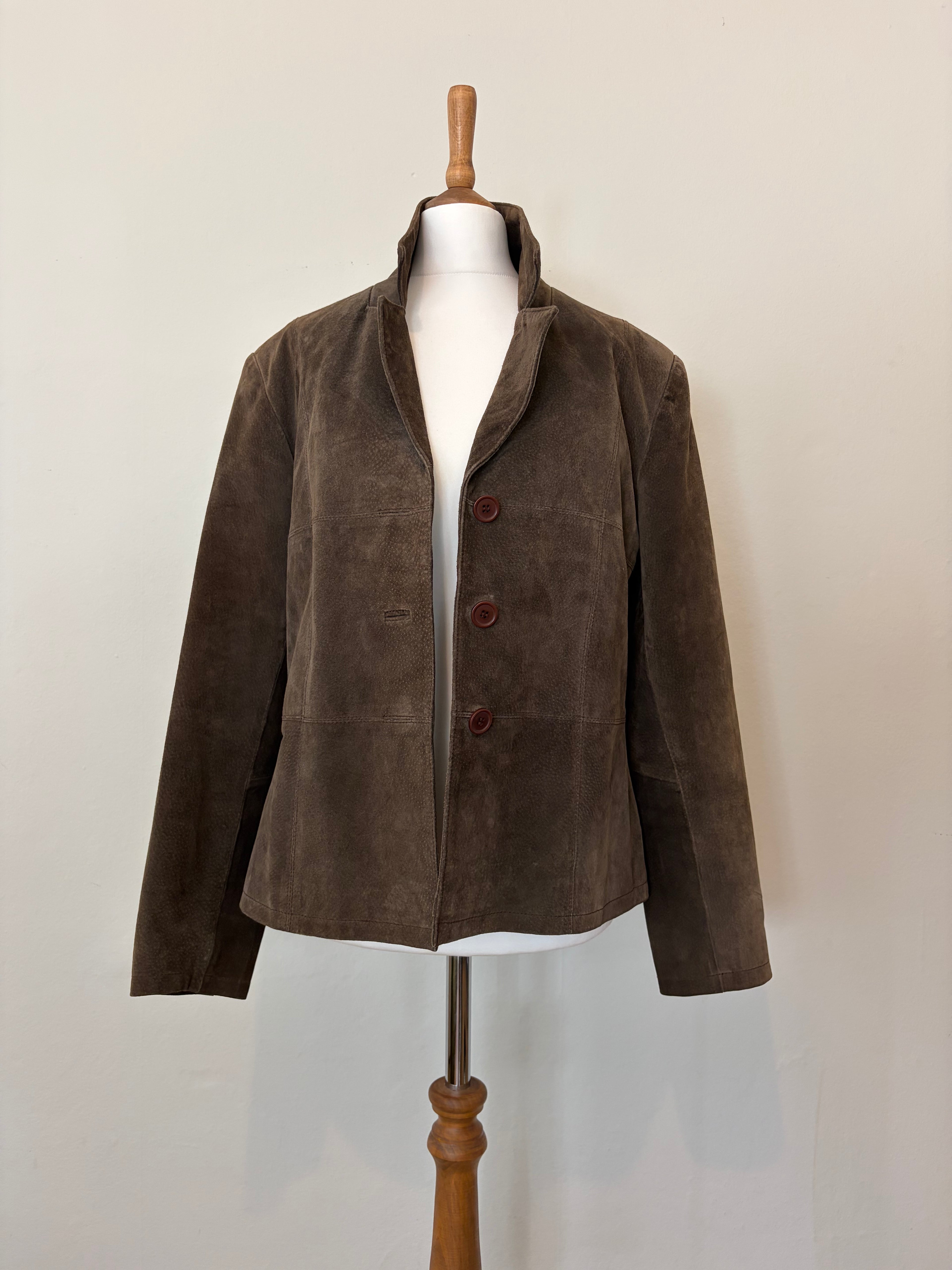 100% suede chocolate brown jacket