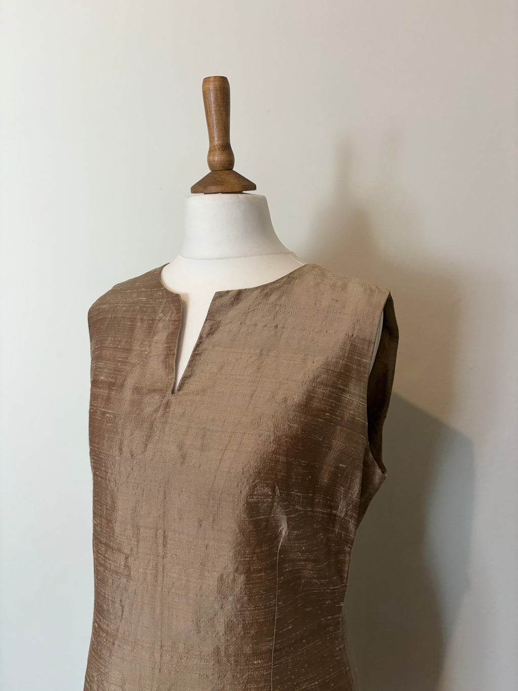 Vintage raw silk shift dress