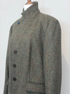 Oversized tweed blazer with brooch