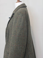 Oversized tweed blazer with brooch