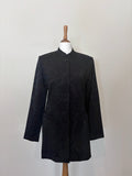 Black jacquard rose print jacket