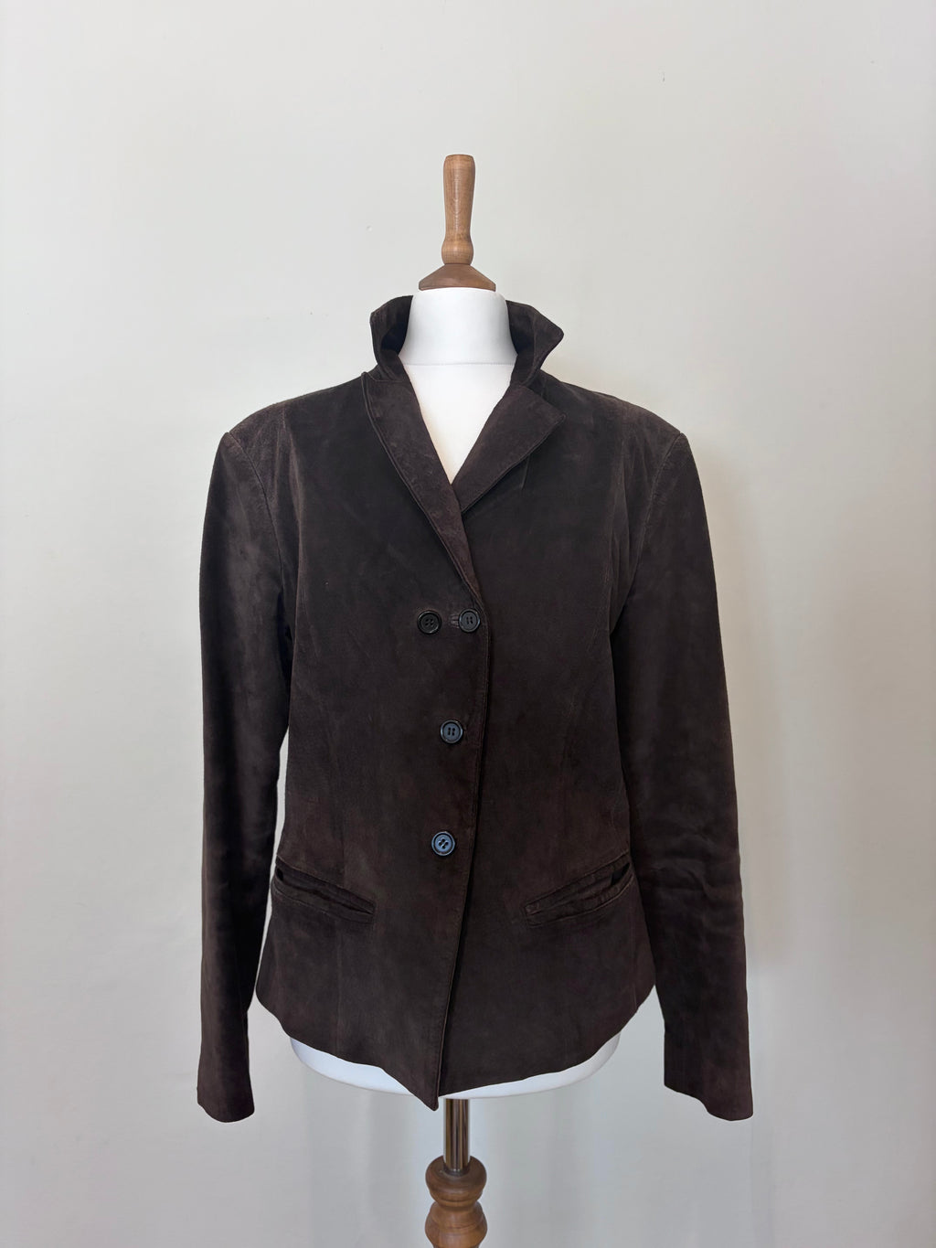 Brown suede jacket with back tie detail