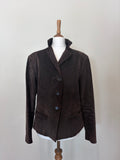 Brown suede jacket with back tie detail
