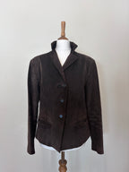 Brown suede jacket with back tie detail