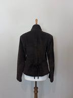 Brown suede jacket with back tie detail
