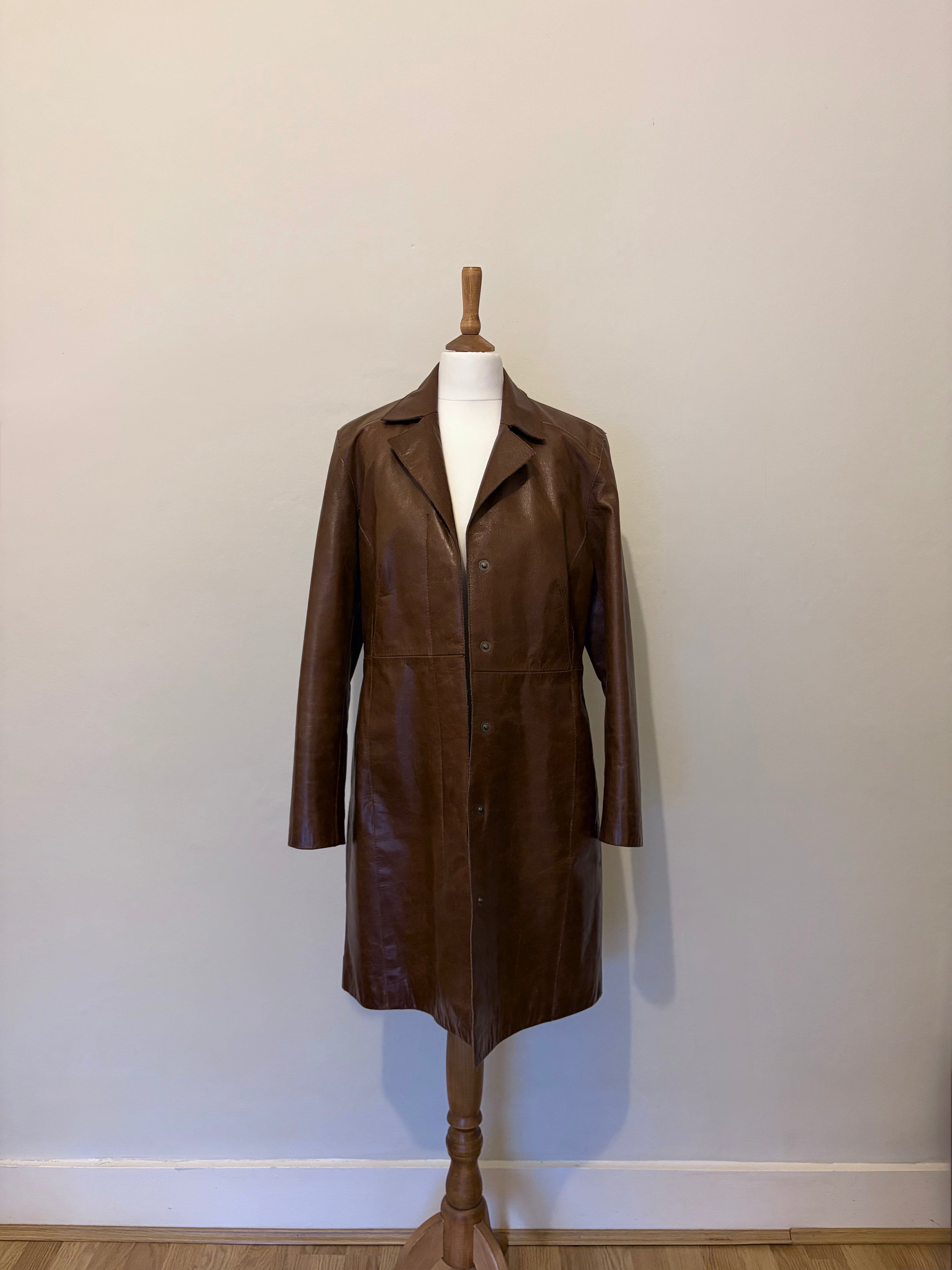 Brown 100% leather coat