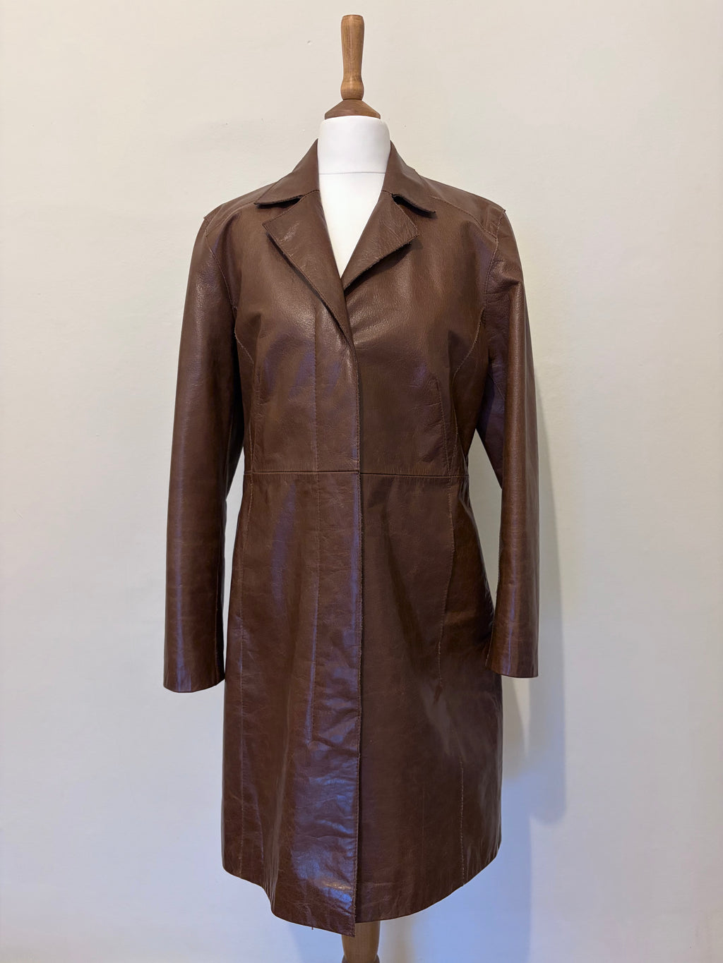 Brown 100% leather coat