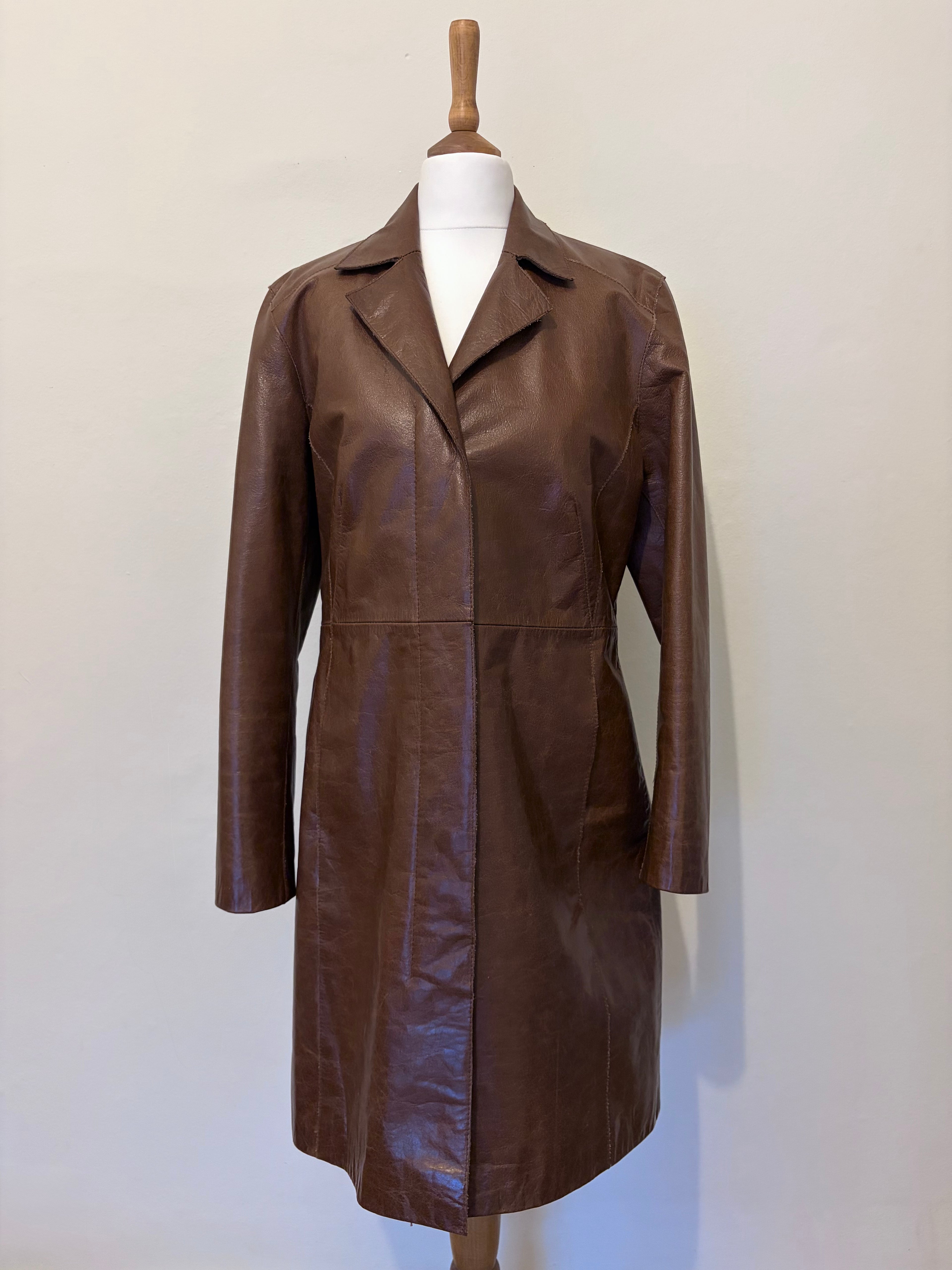 Brown 100% leather coat