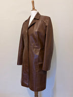 Brown 100% leather coat
