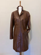 Brown 100% leather coat