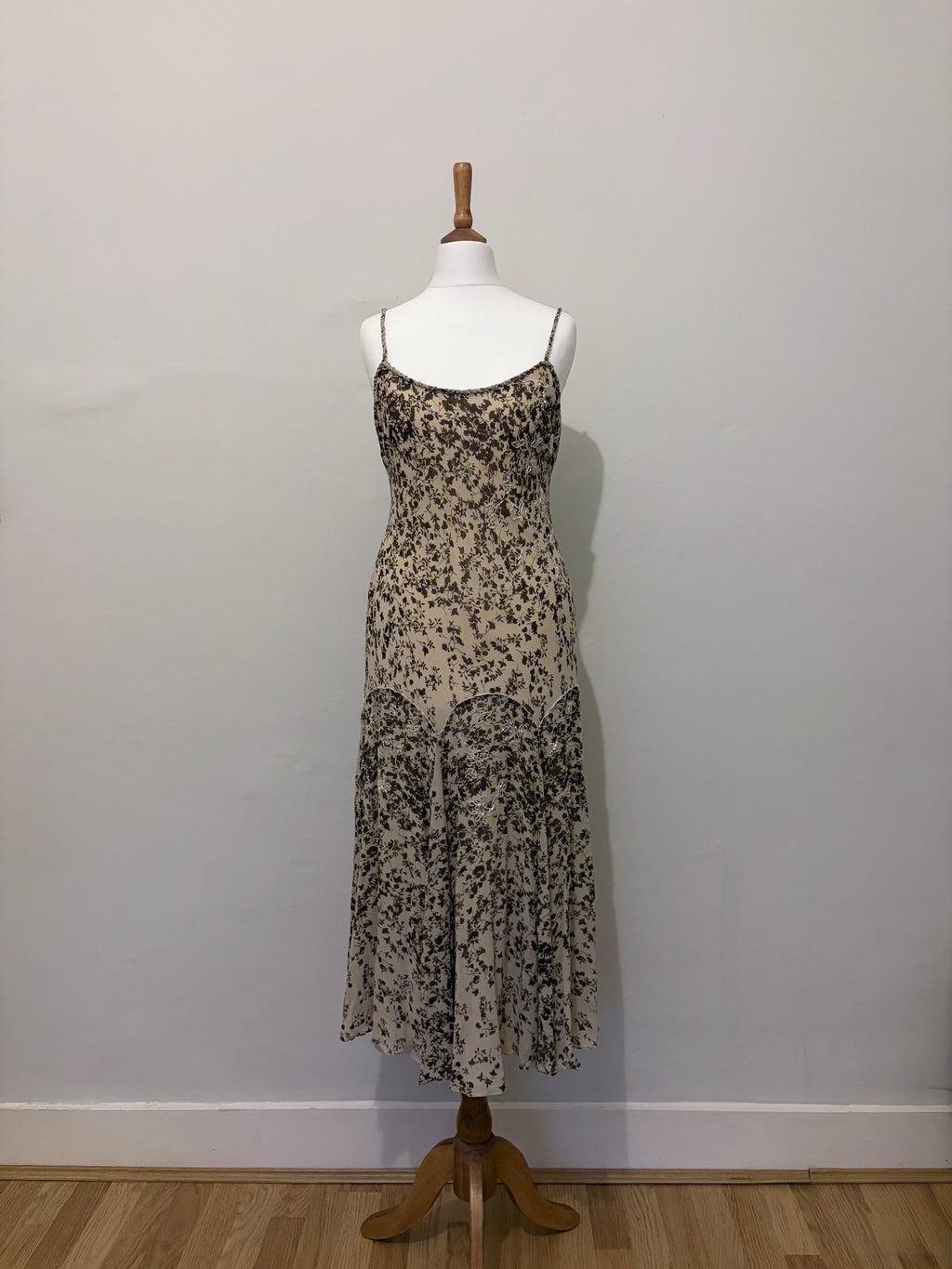 100% Silk embellished printed dress