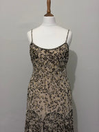 100% Silk embellished printed dress