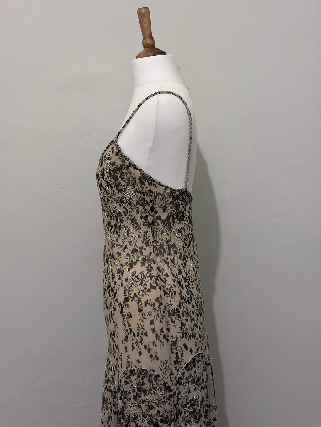 100% Silk embellished printed dress