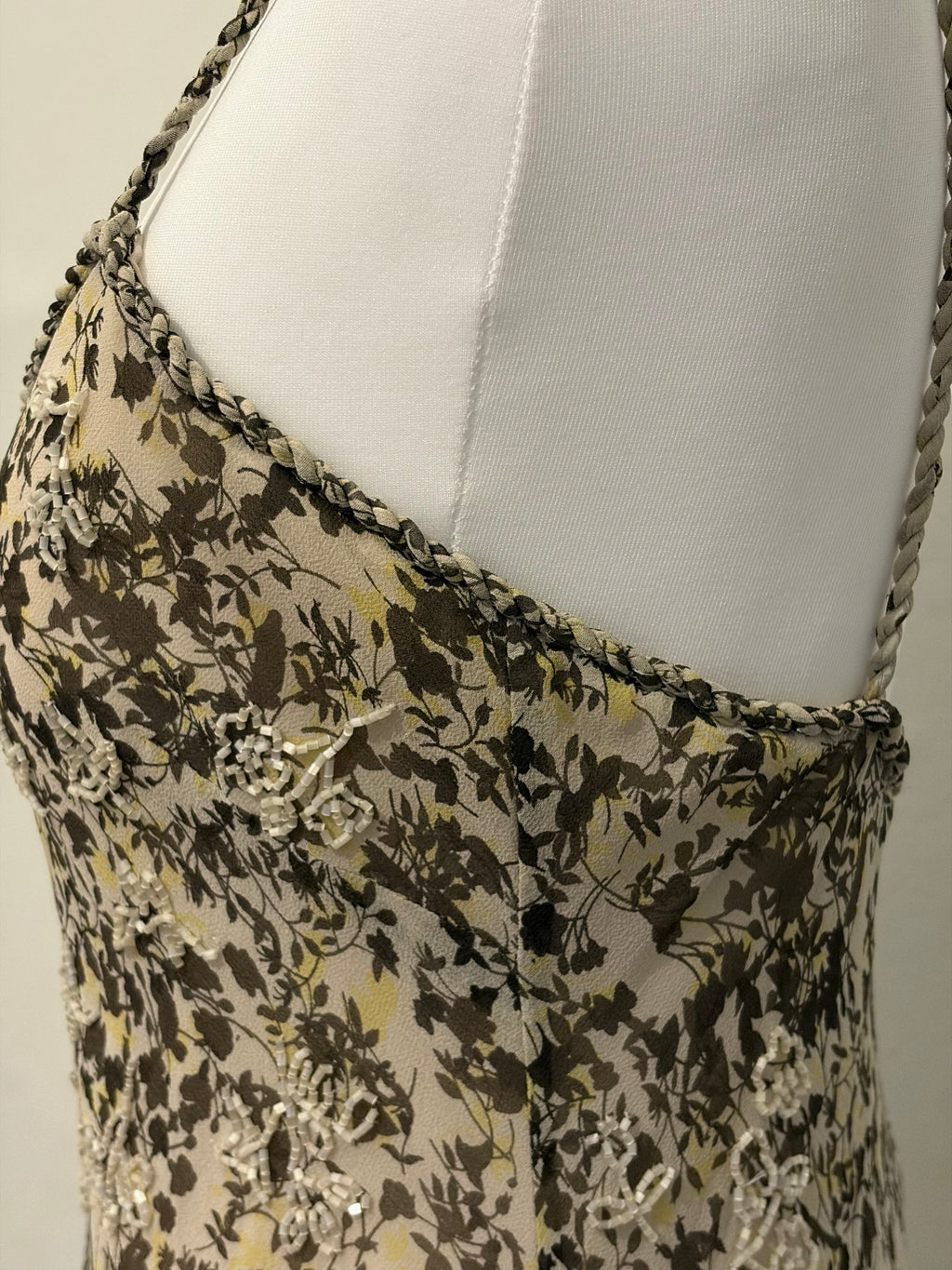 100% Silk embellished printed dress