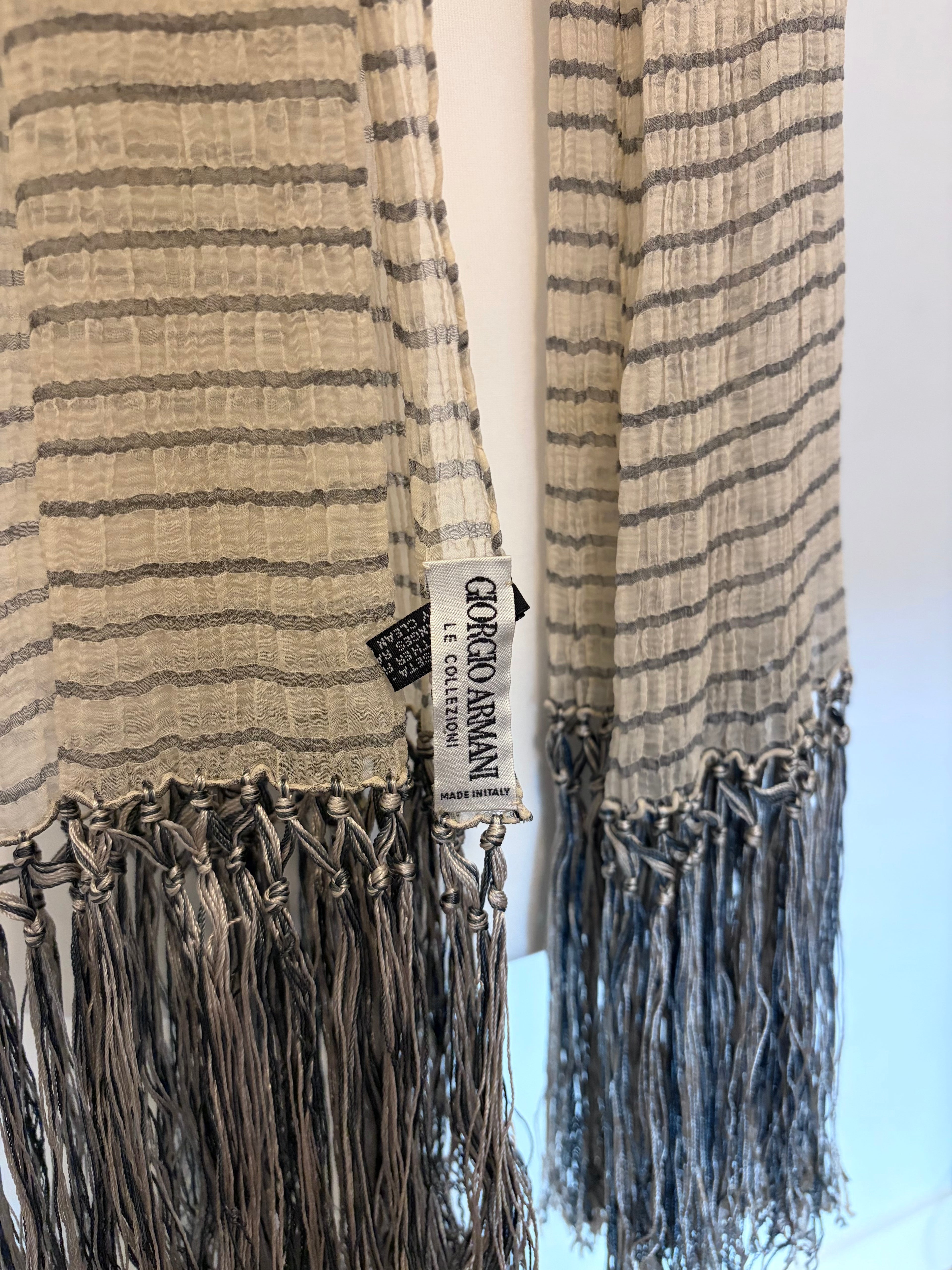 Giorgio Armani silk stripe scarf