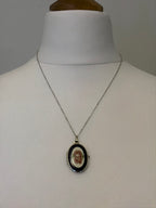 Antique silver locket necklace