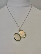 Antique silver locket necklace