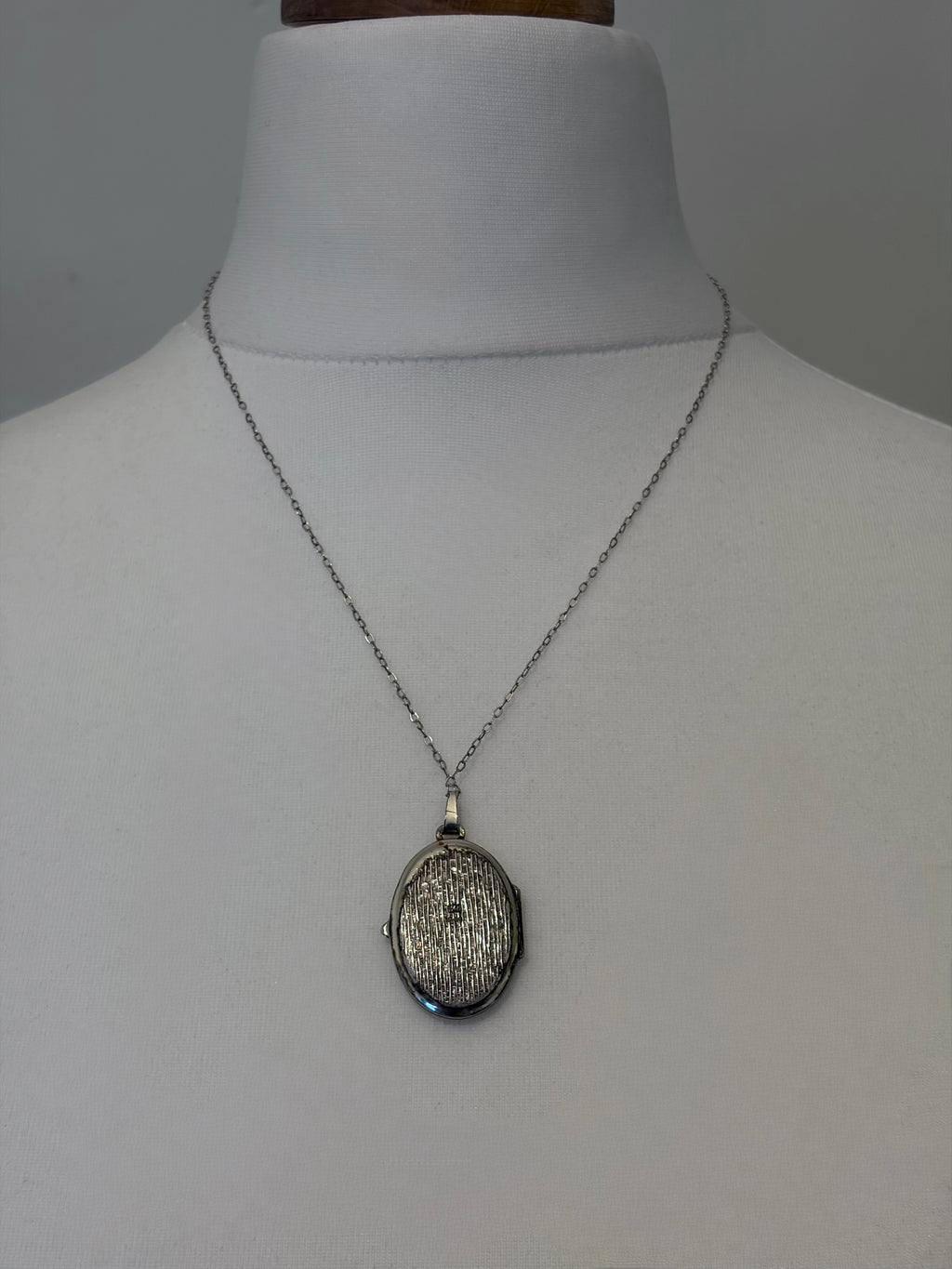 Antique silver locket necklace