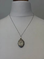Antique silver locket necklace