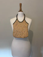 Yellow bead and sequin embellished bag