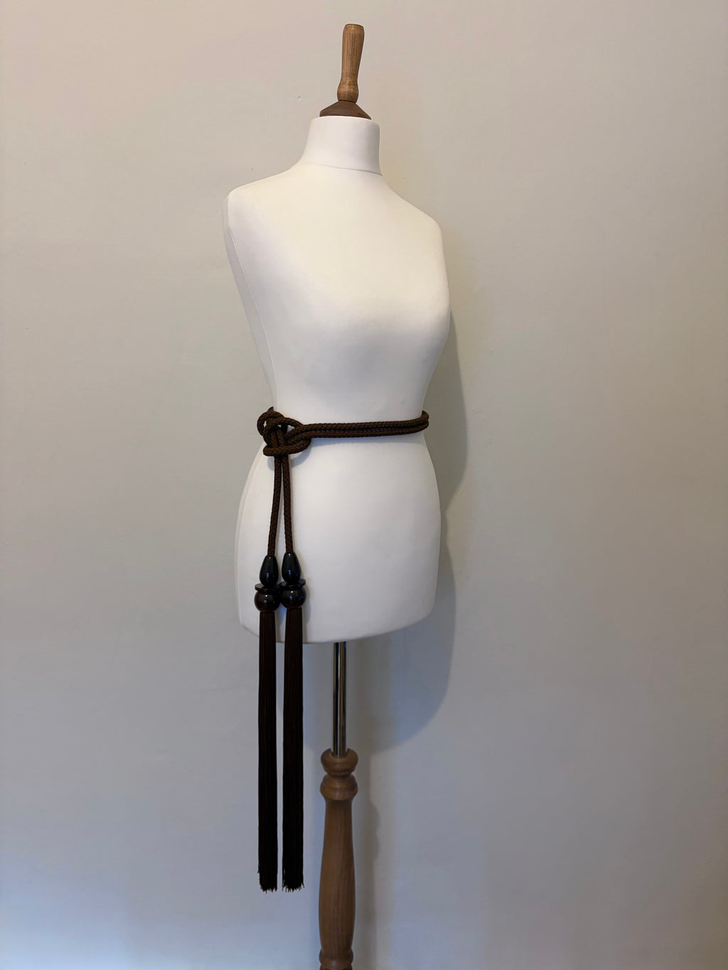Max Mara brown tassel rope belt