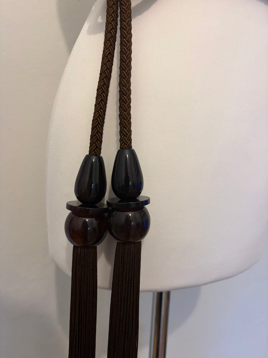 Max Mara brown tassel rope belt