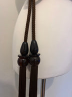 Max Mara brown tassel rope belt